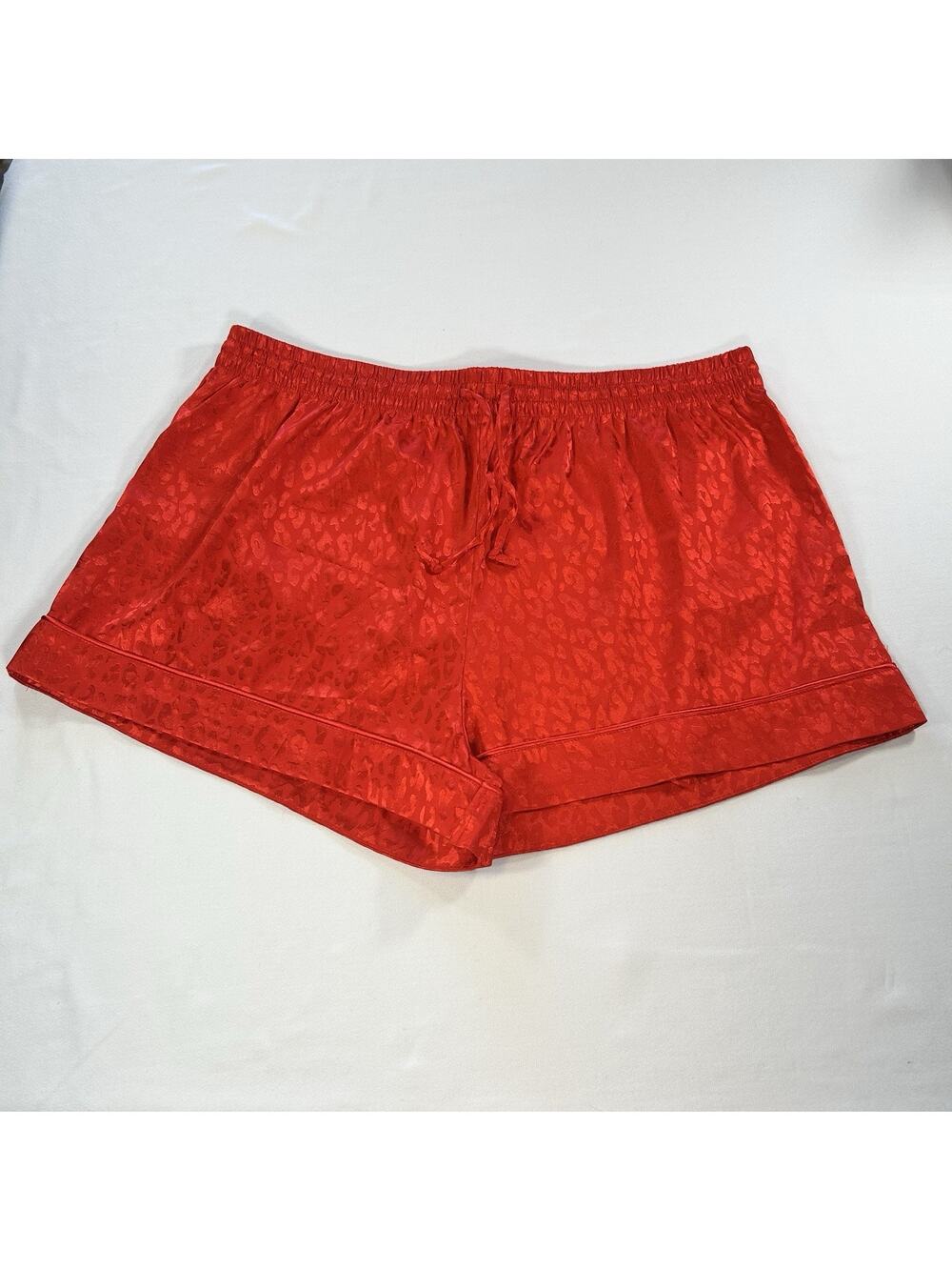 Show Me Your Mumu Red Cheetah Silky Slumber Shorts Size XL